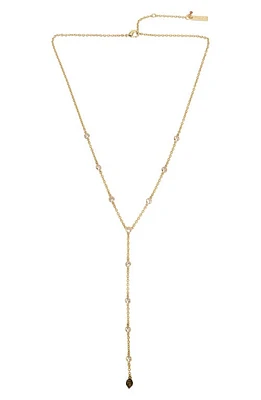 Kurt Geiger London Micro Eagle Pendant Y-Necklace in Crystal/Yellow Gold at Nordstrom