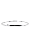 Crislu Cubic Zirconia Regal Flex Bangle Bracelet in Black at Nordstrom, Size 8