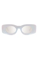 Loewe x Paula's Ibiza 49mm Mirrored Oval Sunglasses in White/Other /Smoke Mirror at Nordstrom