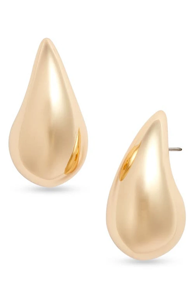 Open Edit Polished Teardrop Stud Earrings in Gold at Nordstrom