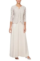 Alex Evenings Embroidered Lace Mock Two-Piece Gown with Jacket at Nordstrom,