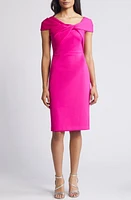 Eliza J Twisted Cap Sleeve Scuba Sheath Dress at Nordstrom,