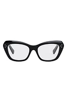 CELINE 52mm Cat Eye Reading Glasses in Shiny Black at Nordstrom