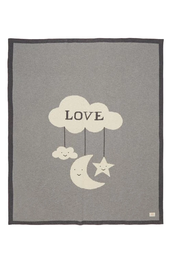 Pink Lemonade Moon Love Organic Cotton Baby Blanket in Grey at Nordstrom