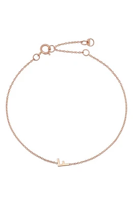 BYCHARI Initial Pendant Bracelet in 14K Rose Gold-F at Nordstrom