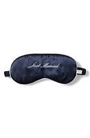 Petite Plume Just Married Embroidered Silk Sleep Mask in Navy at Nordstrom