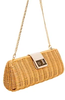 MANGO Tina Rattan Clutch in Light Beige at Nordstrom