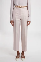 Valentino Garavani Virgin Wool & Silk Ankle Straight Leg Pants in Nemorosa at Nordstrom, Size 0 Us