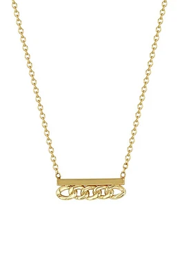 Zoë Chicco Curb Chain Bar Pendant Necklace in 14K Yg at Nordstrom, Size 18