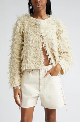 Stella McCartney Shaggy Linen & Cotton Fringe Jacket 9500 - Natural at Nordstrom,