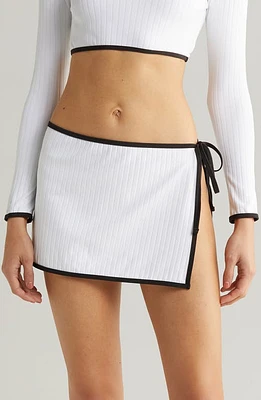 Solid & Striped Rib Cover-Up Miniskirt Marshmallow at Nordstrom,