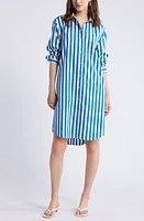 Nordstrom Stripe Long Sleeve Cotton Shirtdress at Nordstrom,