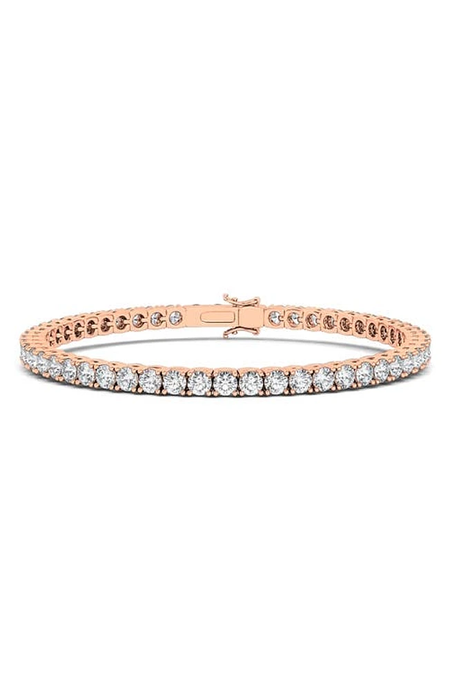 HauteCarat Lab Created Diamond Tennis Bracelet in Rose Gold at Nordstrom