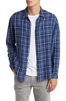 Rails Havana Plaid Linen Button-Up Shirt Faded Indigo Moon at Nordstrom,