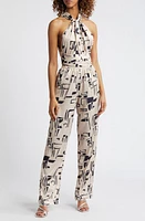 DIARRABLU Umy Tukki Noir Print Convertible Jumpsuit Black at Nordstrom,