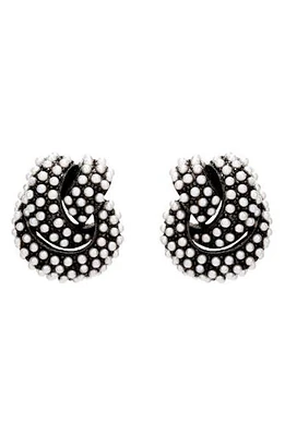 Oscar de la Renta Knot Clip-On Earrings in Crystal at Nordstrom