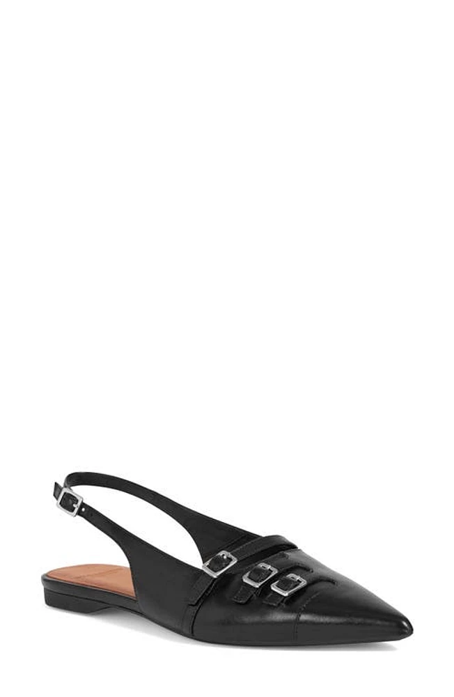 Vagabond Shoemakers Hermine Pointed Toe Slingback Flat Black at Nordstrom,