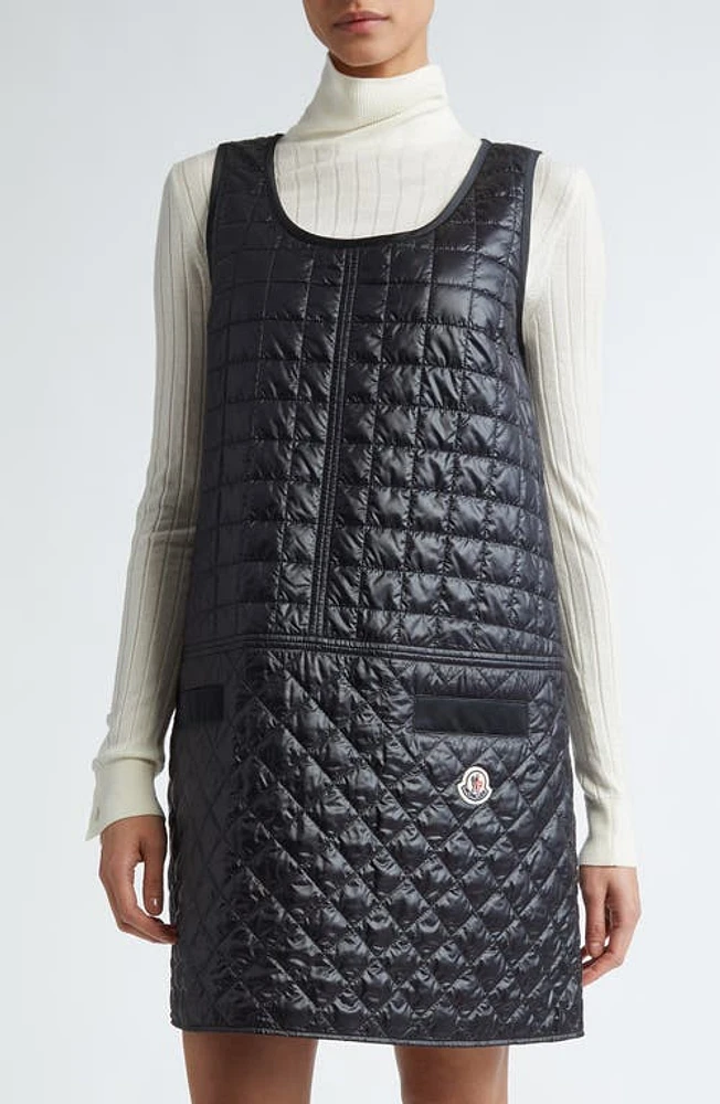 Moncler Sleeveless Quilted Nylon Dress Black at Nordstrom, Us