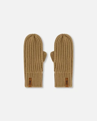 Deux Par Deux Unisex Knit Mittens Pacane Beige at Nordstrom