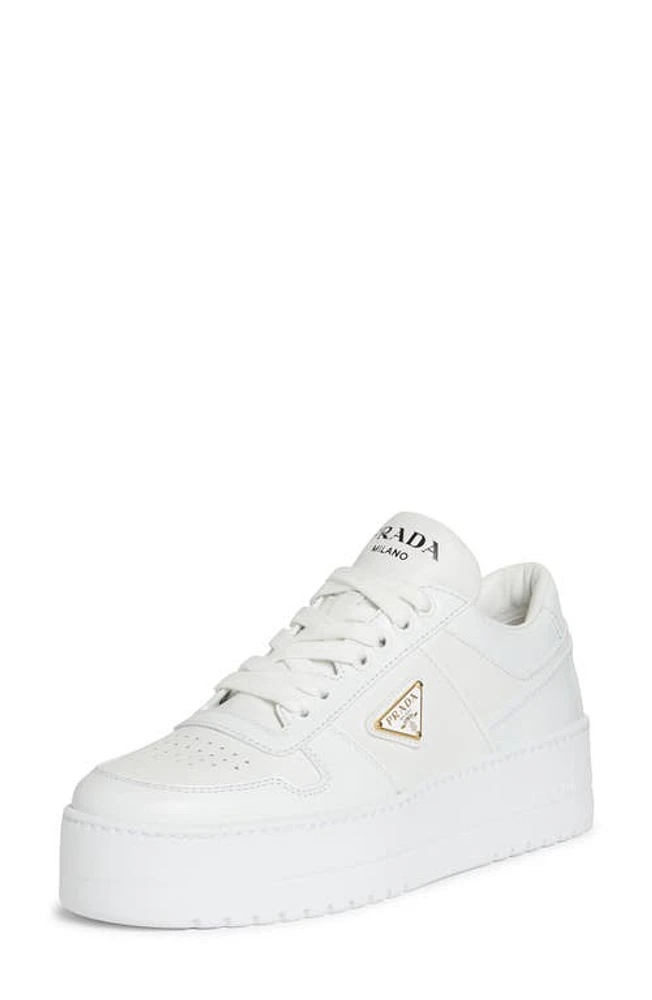 Prada Flatform Downtown Logo Platform Sneaker Bianco at Nordstrom,