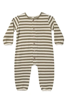 Rylee + Cru Stripe Cotton Romper in Natural at Nordstrom, Size 12-18M