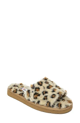 Minnetonka Faux Fur Slide Slipper Leopard Print at Nordstrom