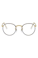 Ray-Ban Ray-Bay 47mm Round Optical Glasses in Shiny Gold at Nordstrom