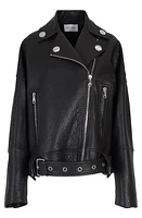 Rebecca Minkoff Stevie Leather Moto Jacket True Black at Nordstrom,