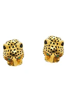 David Webb Kingdom Leopard Stud Earrings in Yellow Gold at Nordstrom