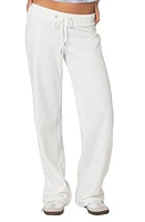 EDIKTED Quinn Cotton Blend Straight Leg Sweatpants White at Nordstrom,