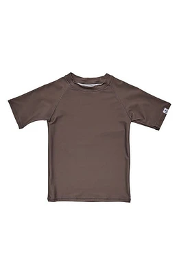 Snapper Rock Kids' Short Sleeve Recycled Blend Rashguard Brown at Nordstrom,