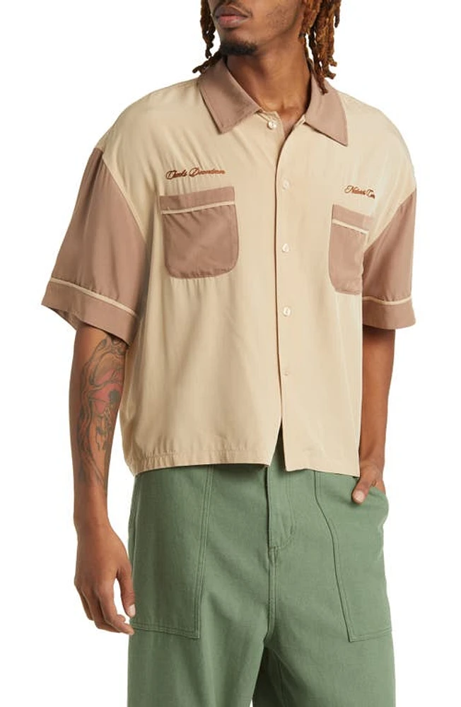 CHECKS Nature's Cure Short Sleeve Work Shirt Mocha at Nordstrom,