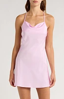 Open Edit Cutout Satin Chemise at Nordstrom,