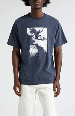 Noon Goons x Christian Fletcher Advertical Graphic T-Shirt Pigment Navy at Nordstrom,