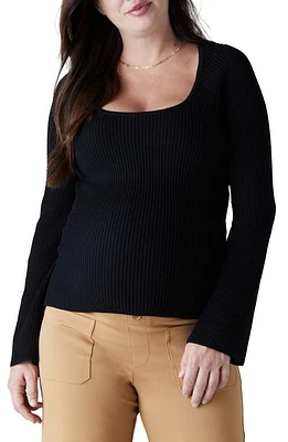 Ingrid & Isabel Rib Maternity Sweater Black Onyx at Nordstrom,