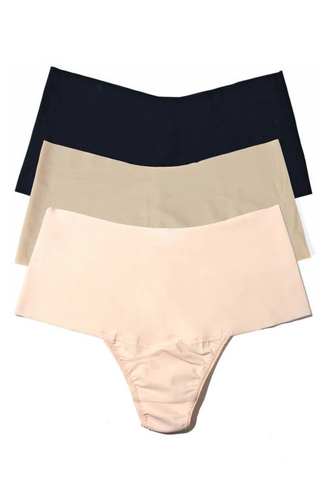 Hanky Panky Breathe Assorted 3-Pack High Waist Thongs at Nordstrom,