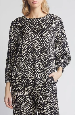 Masai Copenhagen Brisa Print Top Black at Nordstrom,