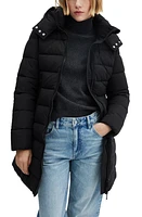 MANGO Water Repellent Hooded Parka Black at Nordstrom,