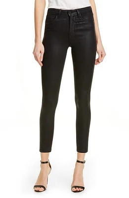 L'AGENCE Coated High Waist Skinny Jeans Black at Nordstrom,