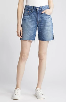 AG Ex-Boyfriend Raw Hem Mid Length Denim Shorts in 15 Years Restart at Nordstrom, Size 27