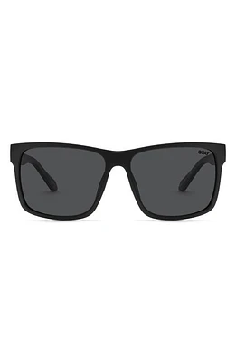 Quay Australia Thrill Ride 63mm Polarized Square Sunglasses in Black/Black Polarized at Nordstrom