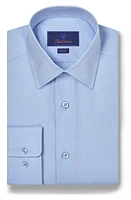 David Donahue Slim Fit Micro Dobby Cotton Dress Shirt Sky at Nordstrom,