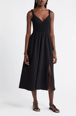 Nordstrom Smocked Bodice Sleeveless Midi Dress at Nordstrom,