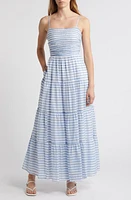 Chelsea28 Textured Stripe Sleeveless Maxi Dress Ivory at Nordstrom,