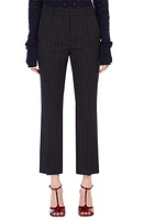 SPORTMAX Renna Pinstripe Crop Flare Trousers in Midnightblue at Nordstrom, Size 6