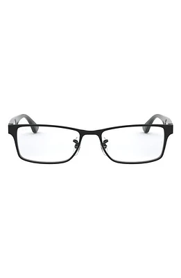 Ray-Ban Unisex 53mm Rectangular Optical Glasses in Shiny Black at Nordstrom