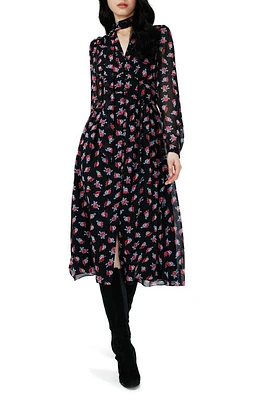 Diane von Furstenberg Erica Floral Long Sleeve Midi Dress Fortune Rose Dot at Nordstrom,