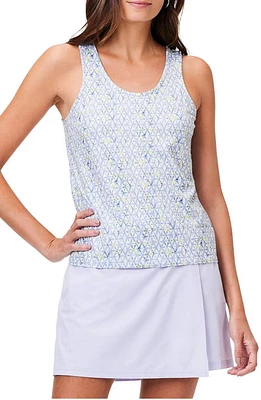 NZ ACTIVE by NIC+ZOE Abstract Kaleidoscope Flow Fit Tank Top in Blue/Neutral Multi at Nordstrom, Size Medium