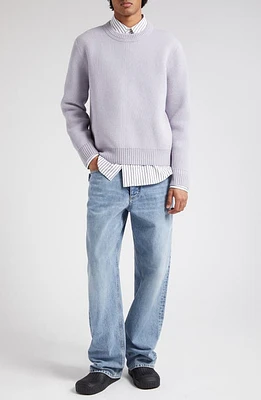 Bottega Veneta Crewneck Wool Milano Stitch Sweater 5338 Pale Lilac at Nordstrom,