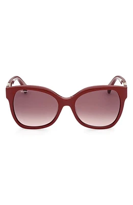 Max Mara 56mm Gradient Butterfly Sunglasses in Shiny Red /Gradient Brown at Nordstrom